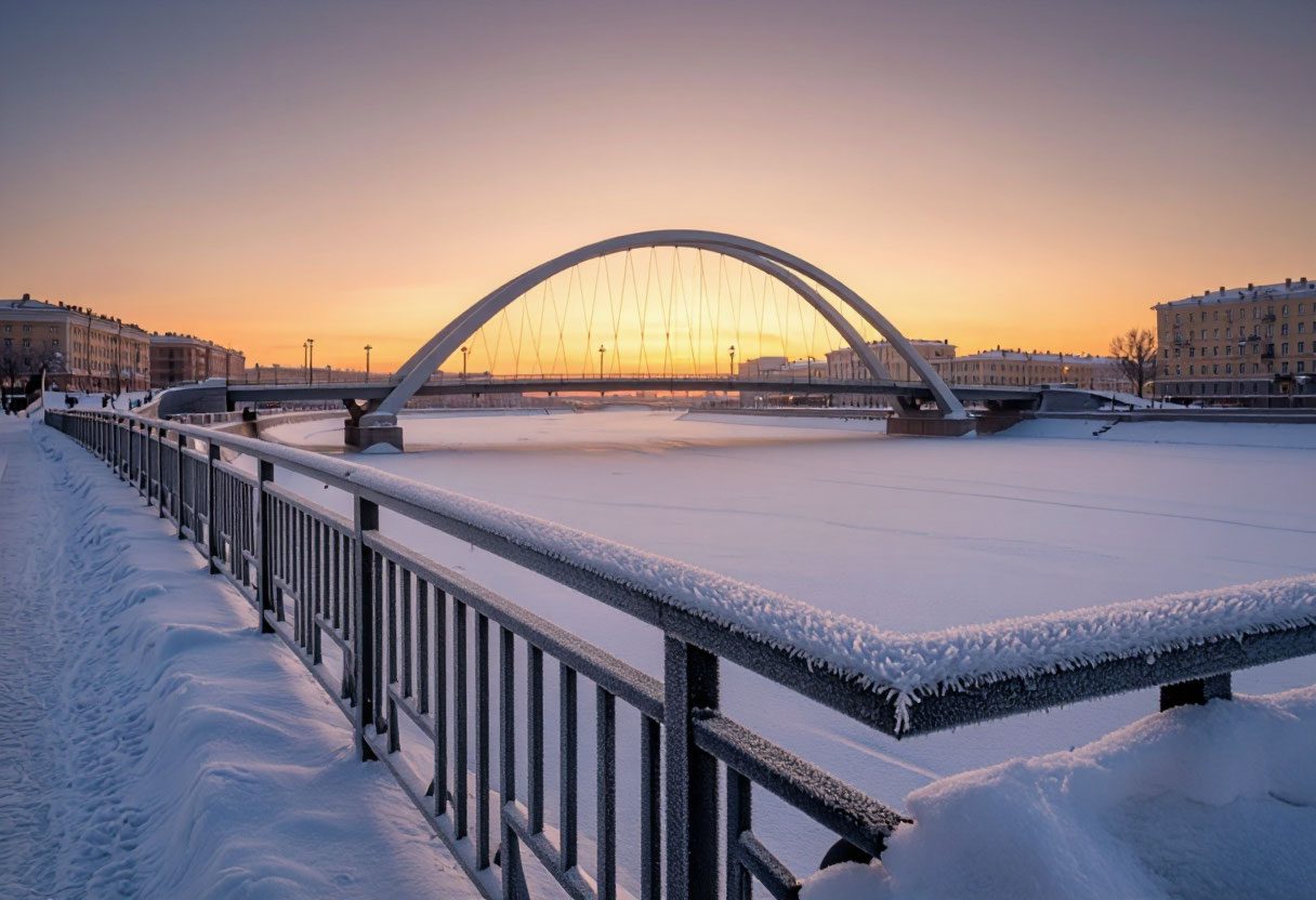 Парящий мост зимой